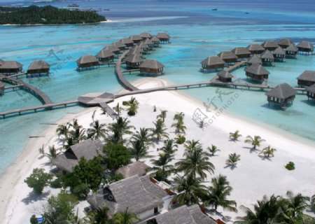 马尔代夫旅游度假村俯瞰图片