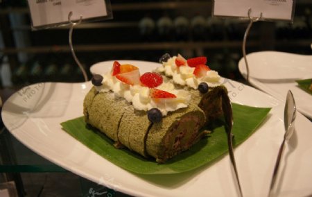 绿茶红豆蛋糕卷图片