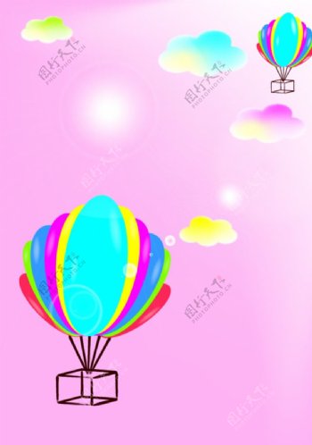 快乐热气球图片