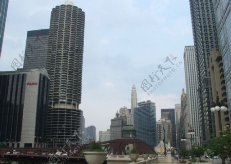 芝加哥街头建筑和街景图片