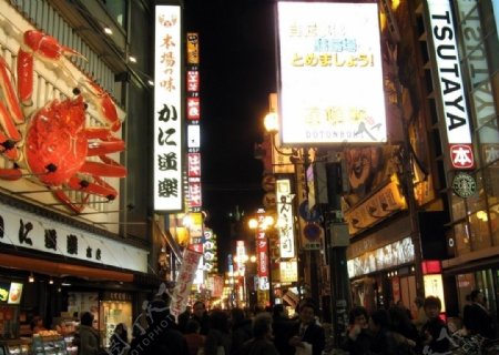 大阪心斋桥商业街夜景图片