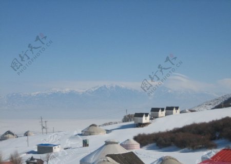 新疆南山雪景图片