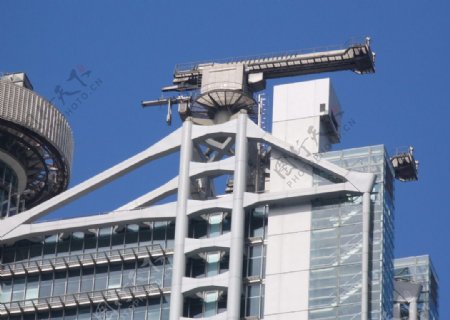 汇丰总部大厦顶层特写图片