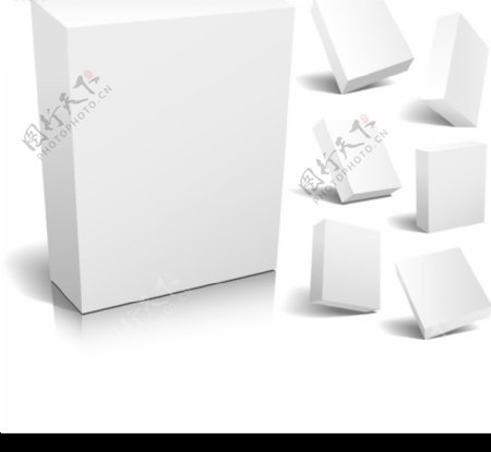各种角度的3d空白包装盒图片