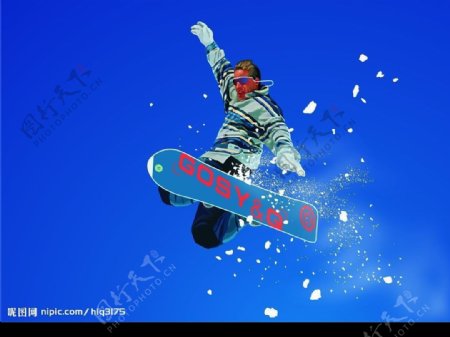 矢量插画滑雪者图片