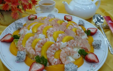鲜果沙律大虾图片