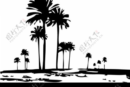 椰子树主题矢量素材图片