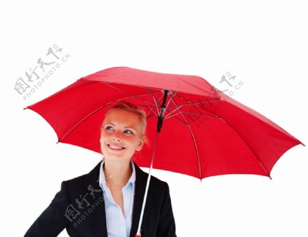 打雨伞金融商务美女图片