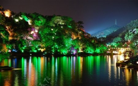 广西两江四湖夜景图片