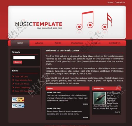 音乐学院网站模版图片