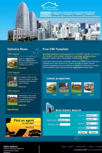 地产行业css网页模板图片