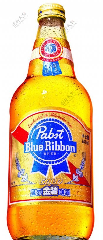 蓝带金装640啤酒图片