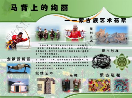 蒙古族的节日文化展板图片