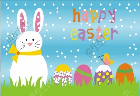 复活节彩蛋可爱卡通兔子图片