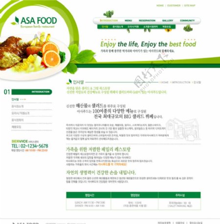 韩国绿色水果食品网站图片