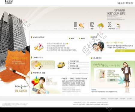 一套韩国儿童类网站模板图片
