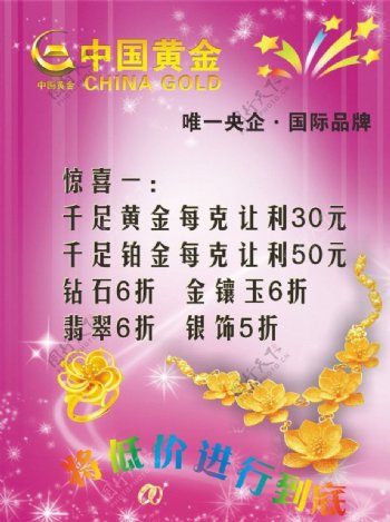 中国黄金宣传海报图片