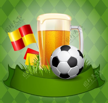 啤酒和足球图片