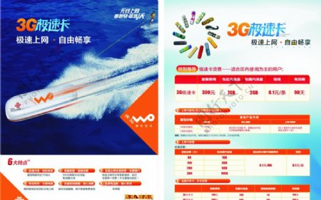 中国联通极速上网卡单页图片
