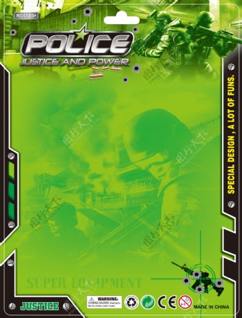 警察玩具卡板图片
