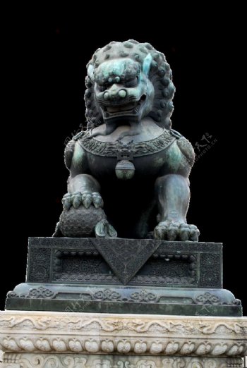 北京故宫铜狮公图片
