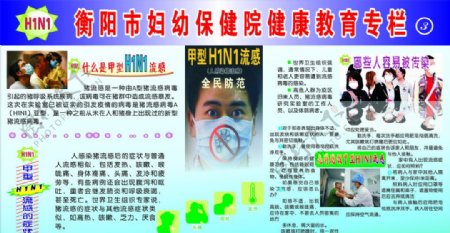 预防甲流感猪流感甲型H1N1流感卫生教育版报宣传栏图片