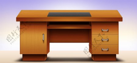木质办公桌图片