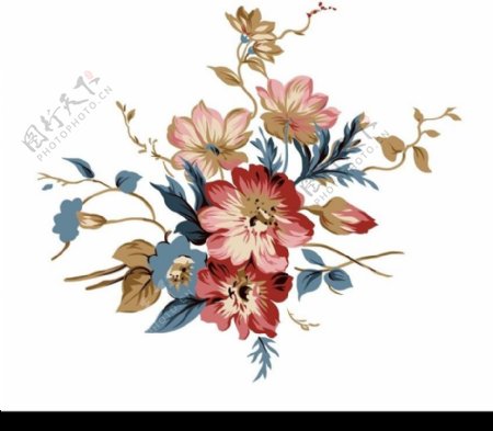 古典花素材透明背景图片