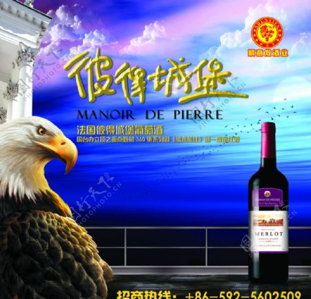 葡萄酒红酒广告设计模板图片
