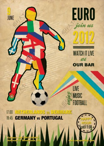 欧洲杯足球赛主题海报图片