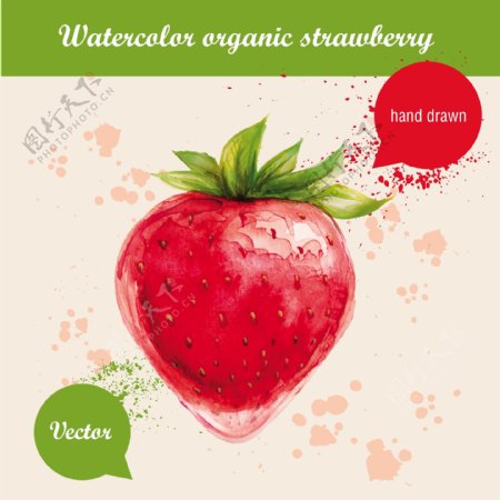 草莓手绘草莓水水粉草莓
