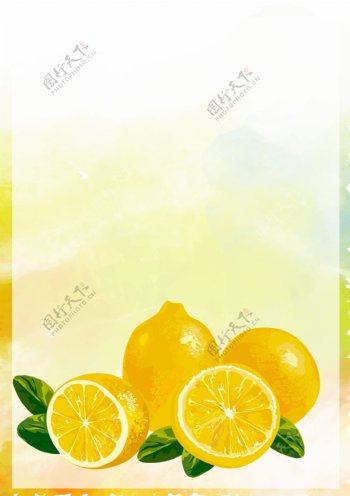 手绘柠檬背景图