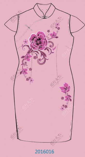 旗袍花纹设计