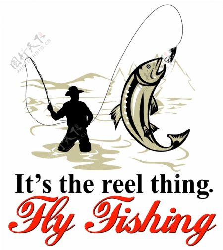 钓鱼的卡通形象