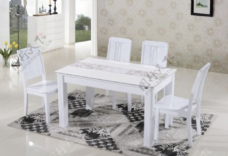 休闲餐桌椅白色餐桌椅