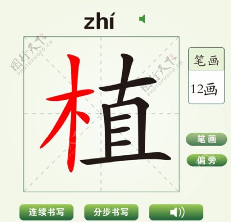 中国汉字植字笔画教学动画视频