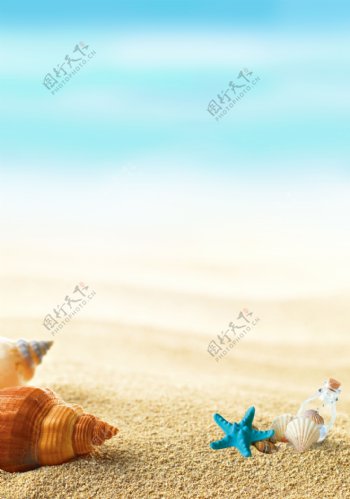 夏季沙滩海洋背景