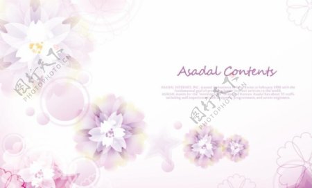 淡紫色手绘花卉背景