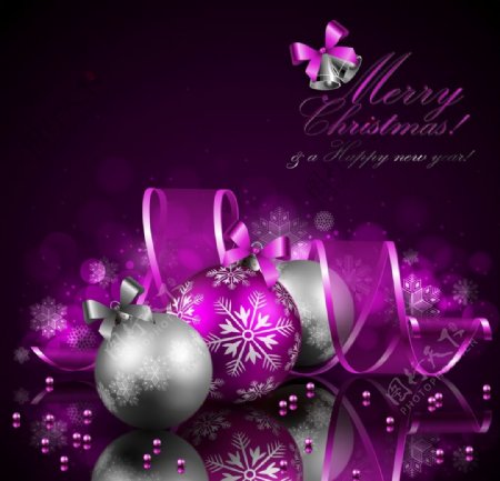 紫色圣诞节礼物礼品背景