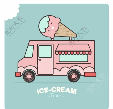 冰淇淋食品的卡车设计