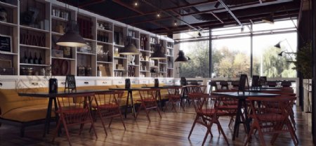 室内设计舒适咖啡厅环境效果图
