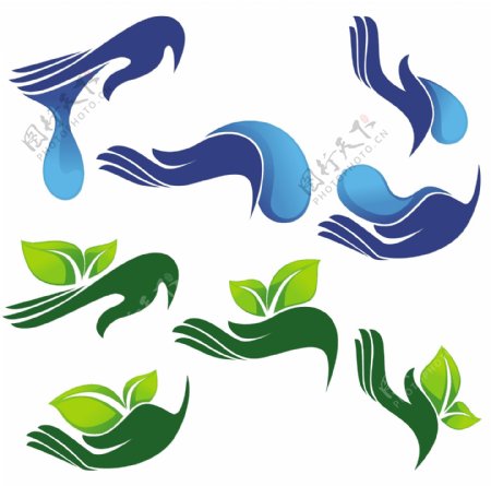 手形绿叶logo图标