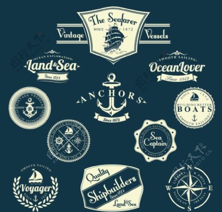 海洋徽章标签