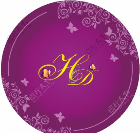 欧式花纹婚礼舞台背景logo