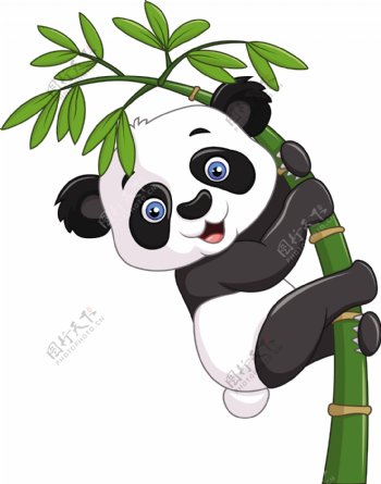 熊猫爬树爬杆