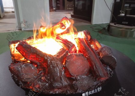 火锅餐厅壁炉篝火