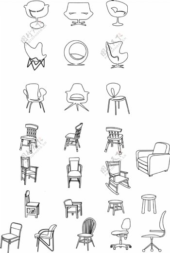 简单线条椅子