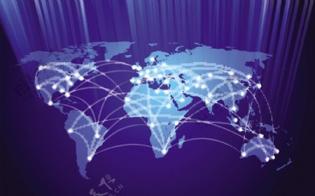 蓝色网络全球化网络抽象矢量背景