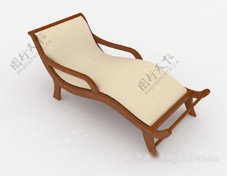 休闲木质简约躺椅3d模型下载