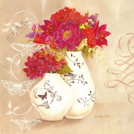 油画花瓶花朵图片
